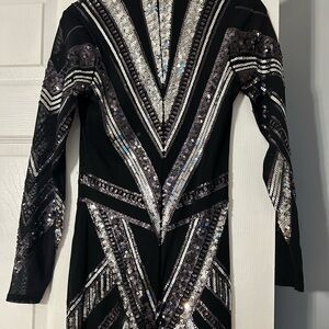Express size XS cocktail Black mini sequin dress size